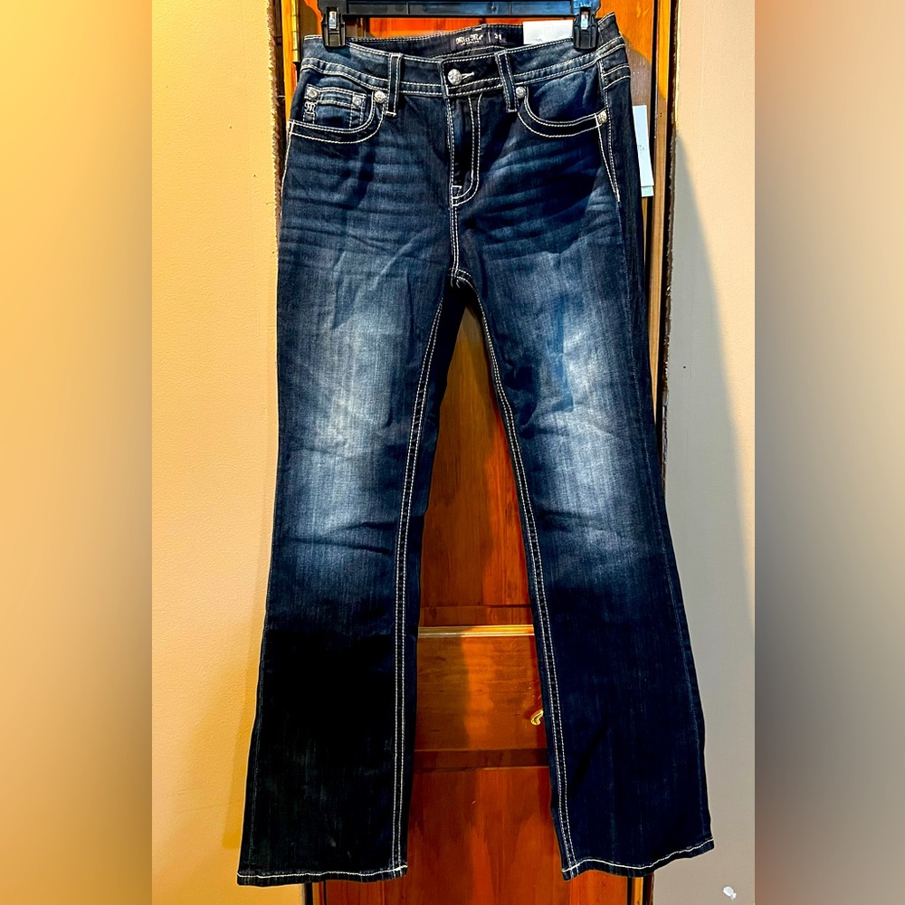 Miss Me Jeans 31x34 DK Blue, Mid-Rise Boot
